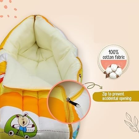 3-in-1 Ba-by Bed Pillow, Bag & Carry, Cotton Bedding Print Multicolor