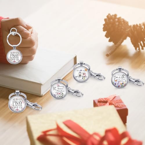 Image of Fumete Christian Keychain Bulk Bible Verse Religious Scripture Quote Inspirational Key Rings Gift for Women Men Church Pastor