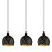 Produktbild EGLO Pendellampe Roccaforte, 3-flammige Pendelleuchte, Hängelampe aus Metall in Schwarz und Gold, E14 Fassung