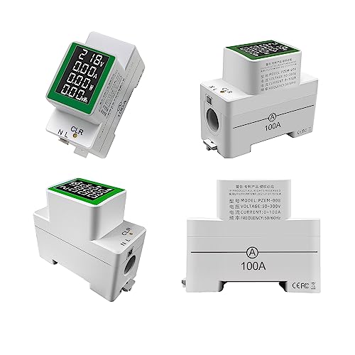 Image of HiLetgo AC Digital Multimeter 50-300V 100A PZEM-008 LCD Display Digital Current Voltage Active Power Energy Multimeter Ammeter Voltmeter AC Din Rail Meter