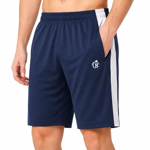 Image of BLUE STAR SHARK Athletic Sports Short || Shorts for Men with Zip Pockets ||Quick Dry || Lightweight Activewear Shorts