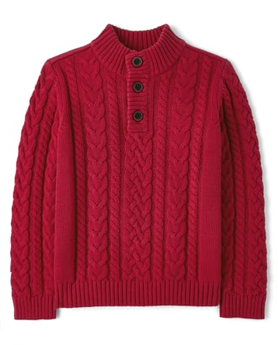 Gymboree Baby Girls' and Toddler Quarter Button Cable Knit Pullover Sweater
