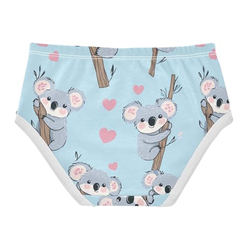Wusikd Cute Koalas Bears Girls' Underwear Cotton Pink Hearts Girls Briefs Soft Toddler Underwear 2T2