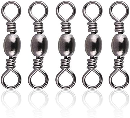 Goture Rolling Ball Bearing Fishing Swivel Stainless Steel High Strength for Bass Trout in Saltwater and Freshwater #5/0 (Pack of 200)