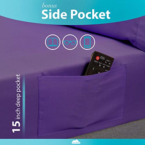 image for DREAMCARE Deep Pocket Sheets Microfiber Sheets Bed Sheets Set 4 Piece 