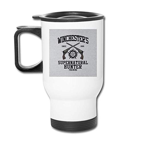 JSTF Car cup Winchesters Supernatural Training Tasse à café sous vide à double paroi en acier inoxydable de 16 oz avec couvercle anti-éclaboussures pour boissons chaudes et froides Cover