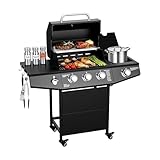 LOUAORIS 3 Burner Propane Gas Grill with...