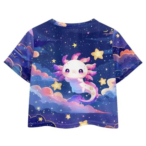 Image of Axolotl Toddler Graphic Tees Girls Cute Summer Clothes 11-12 Skin Friendly T Shirts for Running Short Sleeve Crop Tops for Toddler Girls Activewear Gift for Granddaughter, Medium