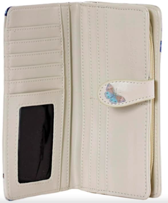 Shag Wear Butterflies Large Butterfly Wallet for Women and Teen Girls Vegan Faux Leather 7" Beige4