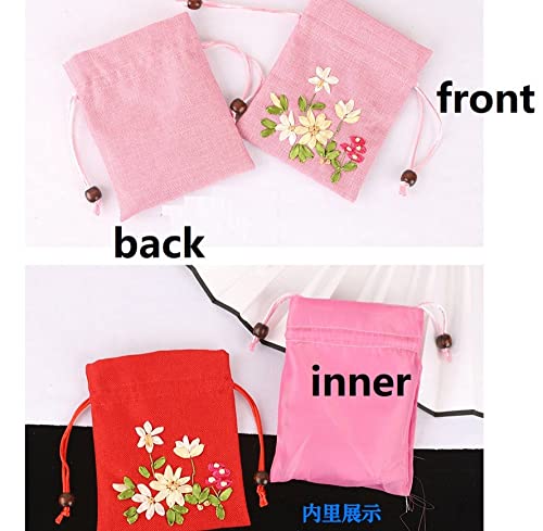 4 bolsas sachet de lino 10.5x14 cm color rojo miniatura 3