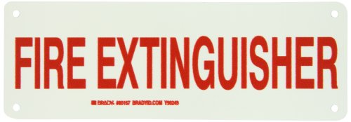 Panneau plastique phosphorescent extincteur Brady 80167 signalisation 8,9x25,4
