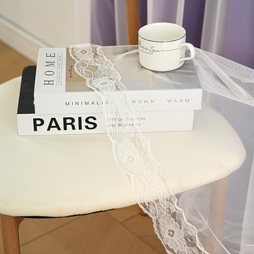 Image of 2 Panels Purple Blackout Curtains 52x84 Inches- Double Layer Lace Grommet for Bedroom, Nursery, Kids Room