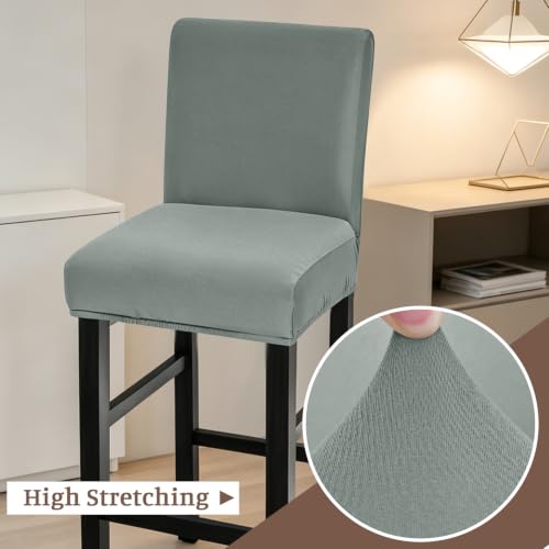 Image of FUANGUI Bar Stool Covers Set of 2, Waterproof Stretch Bar Stool Seat Covers | Washable Removable Bar Chair Covers with Backs Slipcovers, Bar Chair Covers Square for Kitchen Dining Room Cafe