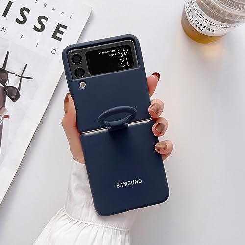 Image of MIDOS Back Cover Compatible with Samsung Z Flip 3 Silicone Case Full Protection Shock Proof Case for Samsung Galaxy Z Flip 3 (Blue)