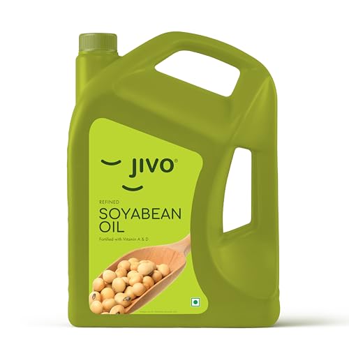 Jivo Cooking Edible Soyabean Oil 5 Litre | High in Omega-6 PUFA | Contains Tocopherols Natural Antioxidant | Suitable for Daily Cooking |