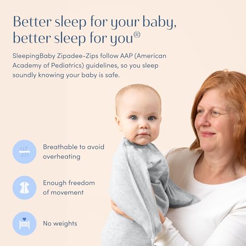 Image of SleepingBaby Zipadee-Zip Transition Swaddle - Cozy Baby Swaddling Blanket with Zipper Convenience - Roomy Wearable Blanket for Easy Diaper Changes - 6-12 Month - Recharge Silver Heather