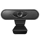  TLJX HD Webcam 1080p, Mini Live Streaming PC Camera avec Microfono, Clip-on Rotatif à 360°, Webcam USB per Facebook Skype, Compatibile Mac OS Windows 10/8/7