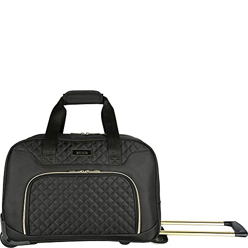kensie 19" Rolling Fashion Duffel Tote, Black with Gold Color Option