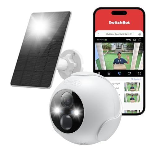 SwitchBot Telecamera Interna 2K Pan/Tilt – Visione 360°/115°, Rilevamento Persone, Tracciamento, Audio Bidirezionale, Compatibile Con Alexa