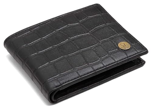 Image of WildHorn RFID Protected Leather Wallet for Men,Black