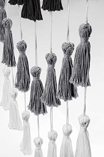 Dahey Macrame Wall Hanging Woven Tapestry Tassels Wall Art Boho Home Decor For Christmas Living Room Bedroom Nursery Room,Black,Gray And White,29" X 15" #TOP3