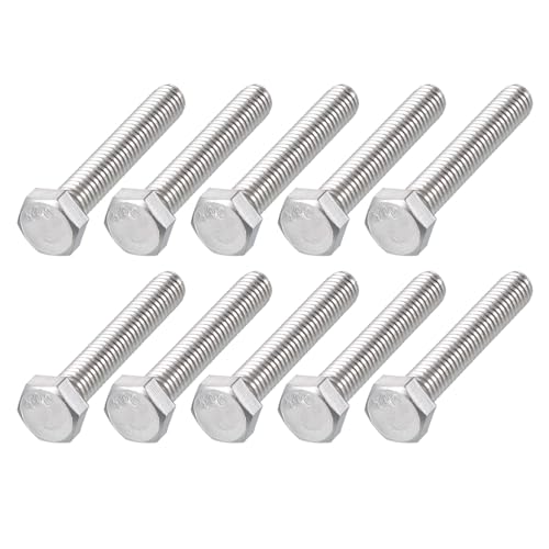 Image of METALLIXITY Hex Head Bolts (5 /16-18 x 2 inch) 15Pcs, 304 Stainless Steel 18-8, Fully Threaded, External Hex Drive, Plain Finish, Hex Head Screw Bolt, Silver