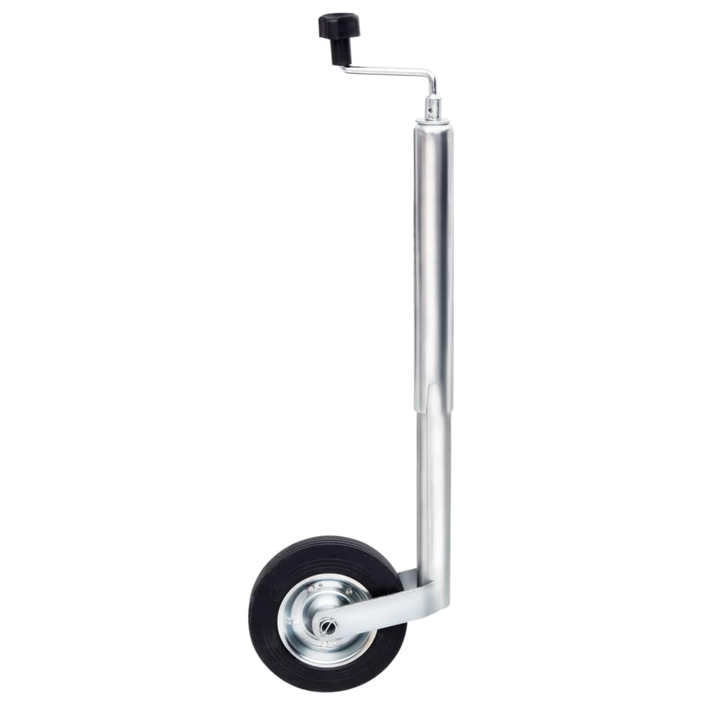vidaXL Rueda Jockey para Remolque, Rueda de Apoyo para Caravana, Elevador de Automóviles Portátil, Rueda de Goma Maciza, Acero Galvanizado 48 mm