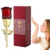 Perfume para mujer en forma de rosa, perfume de feromonas de larga duración, aumenta la confianza en sí mismo, una fragancia que atrae a los hombres y libera tu encanto de tentación (rojo)