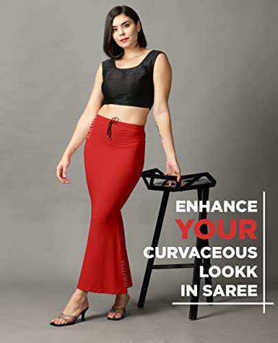 Image of ZORNITSA Cotton Lycra Saree Shapewear Petticoat for Women, Stretchable Saree Shaper Petticoat Inskirt, Shape wear Dress for Saree, Skirts