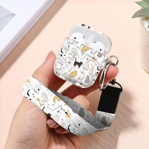 Image of for Airpods 2nd Generation Case, Cute Cool Kitty Cat Pattern Protective TPU Soft Cases for Airpods Case 2nd /1st Gen, Shockproof for Airpods Cases Men Women with Cleaner Kit & Keychain
