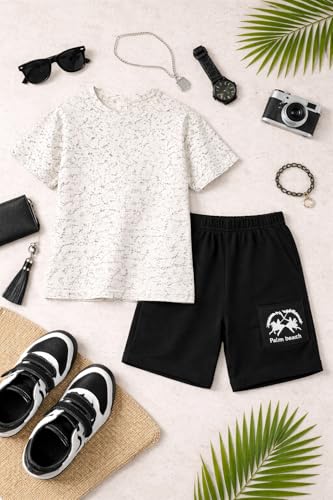Image of Bold N Elegant Cotton Cute Cartoon Printed Half Sleeve T-Shirt And Shorts Clothing Set For Infant Toddler Baby Boy Girl