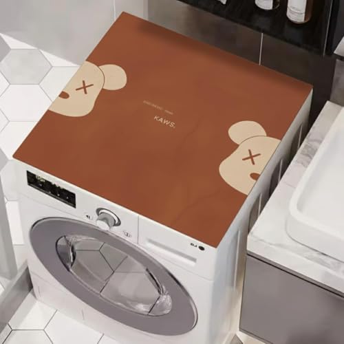 Homecloud Non-Slip Washing Machine Mat – Durable Waterproof Protective Cover for Washer & Dryer, Dust-Resistant Mat Ideal for Laundry Room & Kitchen Appliances | 60x60cm (Brown)