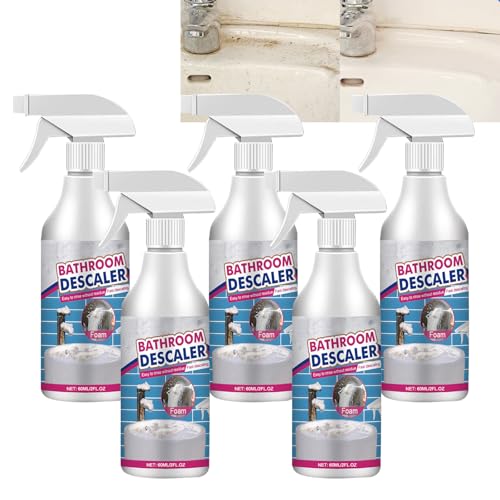 Descalcificador de espuma en aerosol para baño, descalcificador de baño, limpiadores de manchas difíciles para baños, espray removedor de cal, limpiador de espuma multiusos para baño, inodoro, lavabo