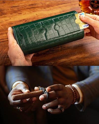 Image of MR.OKAY 3 Watch Travel Case-Classic Leather Watch Case With Superb Texture. (Portable Watch Roll Or Organizer For Storage And Display).Festival Gift For Men, All Handcrafted By Artisans.