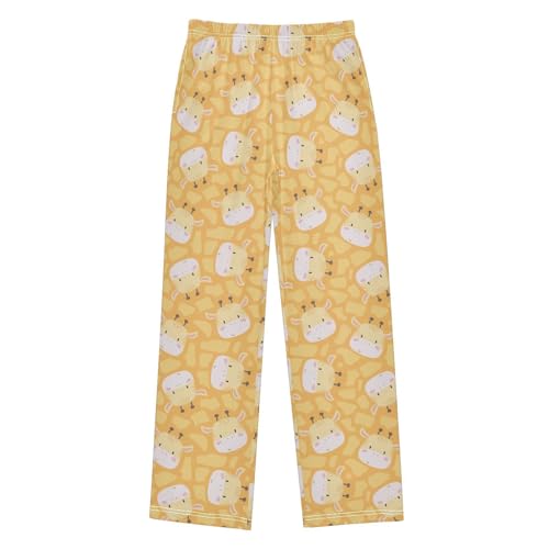 ZZXXB Cartoon Giraffe Boys Long Pants Soft Trousers Elastic Waist Kids Lounge Bottoms with Pockets S-XL