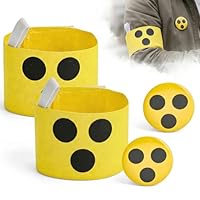 Katyjun Blindenbinde Für Arm 4 Stück Set Blindenabzeichen Für Senioren Kinder Frauen Blindenhunde Armbinder Mit Auffälliger Gelb Schwarz Warnfarbe Langlebiges Hilfsmittel Für Sehbehinderte