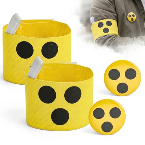Katyjun Blindenbinde Für Arm 4 Stück Set Blindenabzeichen Für Senioren Kinder Frauen Blindenhunde Armbinder Mit Auffälliger Gelb Schwarz Warnfarbe Langlebiges Hilfsmittel Für Sehbehinderte