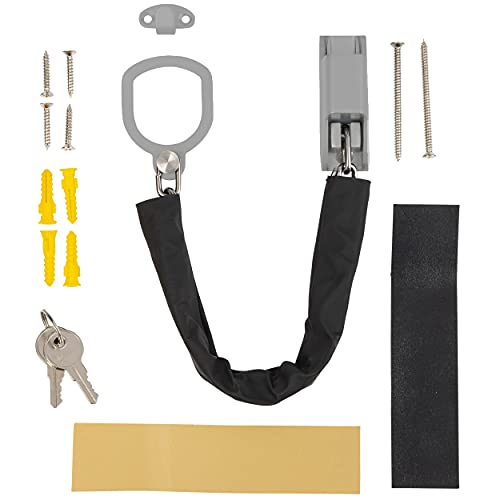 ONVAYA® Türgriffkette mit Kratzschutz, Türkette, Türsicherung - Türverriegelung OHNE BOHREN der Türe