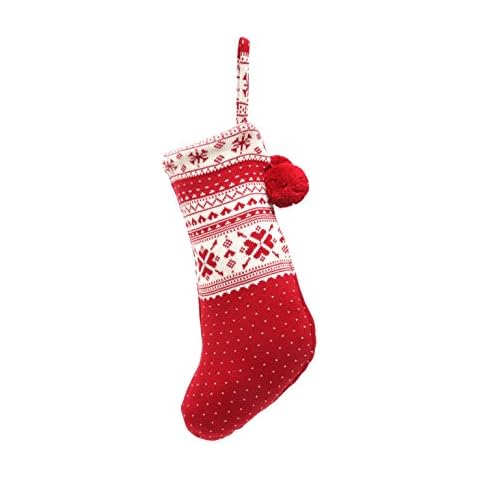 Casalanas - Kerstmis, Nikolausstrumpf, Weihnachtsstrumpf, Nikolausstiefel, Beutel zum selbst Befüllen, 100% Baumwolle Cover