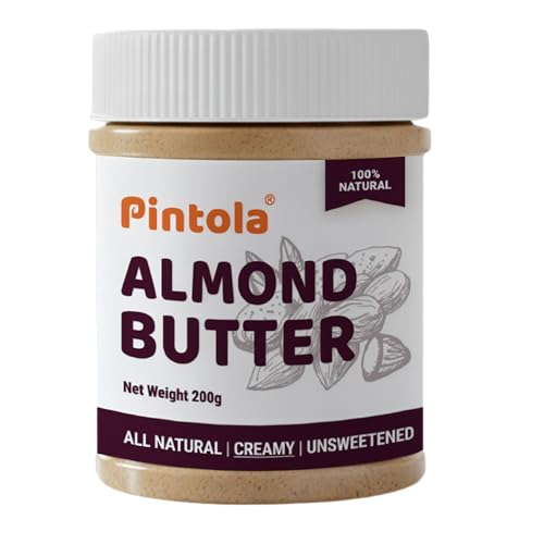 Image of Pintola Almond Butter Creamy 200g - All Natural Unsalted Butter, Healthy Almond Butter Unsweetened for Bread Spreads, Vegan