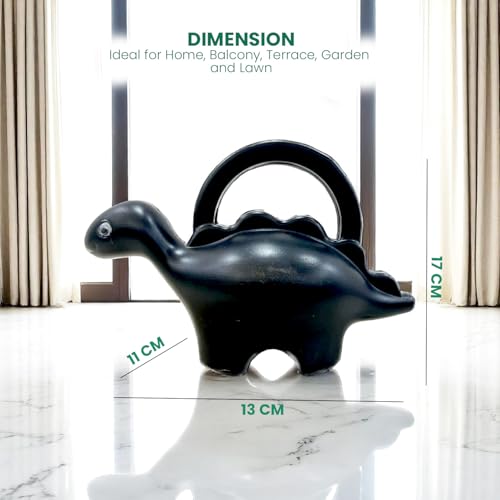 Image of Amazon Brand - Umi Dinosaur Shape Kids Watering Can 1 Litre Plastic Garden Watering Can Toy for Children Lightweight Easy Pour Water Can for Indoor Outdoor Plants Gardening Gift for Boys Girls (Grey)