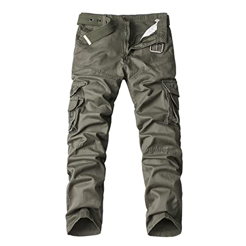Muscularfit Plus Size Pants Black Cargo Pants Men Big and Tall Multi Pockets Loose Trousers Cotton Solid Athletic Sweatpants Clothes 2023 Mens Linen Pants Gray M