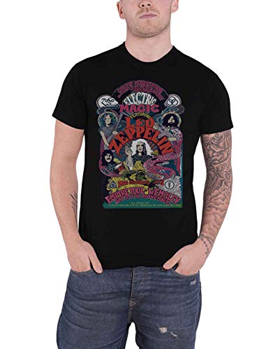 Led Zeppelin Ledzeppelin_Full Colour Electric Magic_Men_bl_TS: M, Camiseta Hombre, Negro (Black Black), Medium