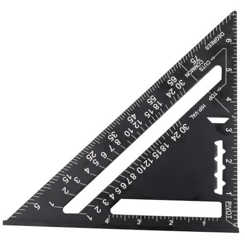 Regla triangular 7 pulgadas aluminio negro oxidado miniatura 2