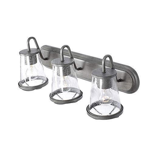 Designers Fountain 87003-WI 24in Darby 3-Light Bathroom Vanity Light Fixture, Weathered Iron