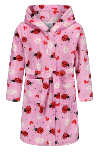Image of Girls Soft Fleece Robes Plush Hooded Bathrobes Sleepwear for Kids 2-16 Years