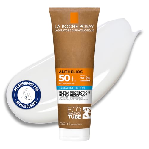 La Roche Posay Leche Corporal y Facial, Formato de Cartón, Fotoprotección SPF50+ con Netlock Technology, Fórmula No Grasa y Resistente, Anthelios, 250 ml