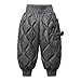 Toddler Kids Fleece Lined Snow Pants Winter Insulated Quilted Down Outdoor Sports Joggers Baby (Grey, 18-24 Months)