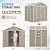 VONZOY Outdoor Storage Shed, 8x6 FT Resin Shed with Floor and Lockable Door, Window & Vents, Tool Sheds & Outdoor Storage for Bike, Garden Accessories, Tools, Waterproof (Light Brown)