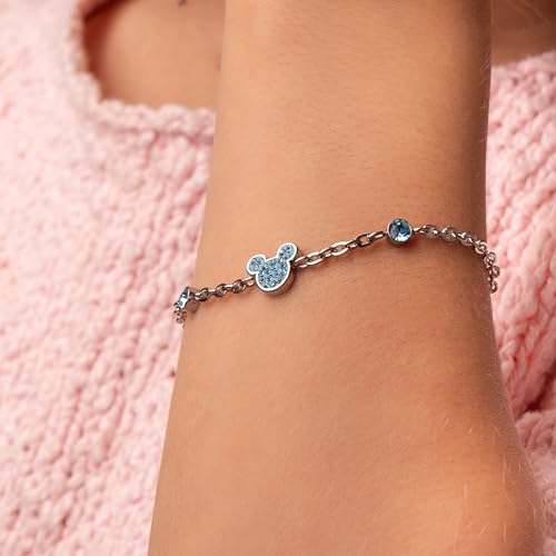 Pulsera Mickey Mouse Disney de acero inoxidable con circonitas para niños 2